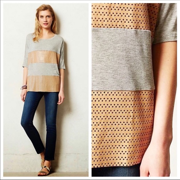 Anthropologie Tops - Anthropologie-Sunday in Brooklyn-Paneled Vegan Top